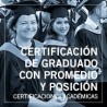 Certificación de graduado con promedio y posición